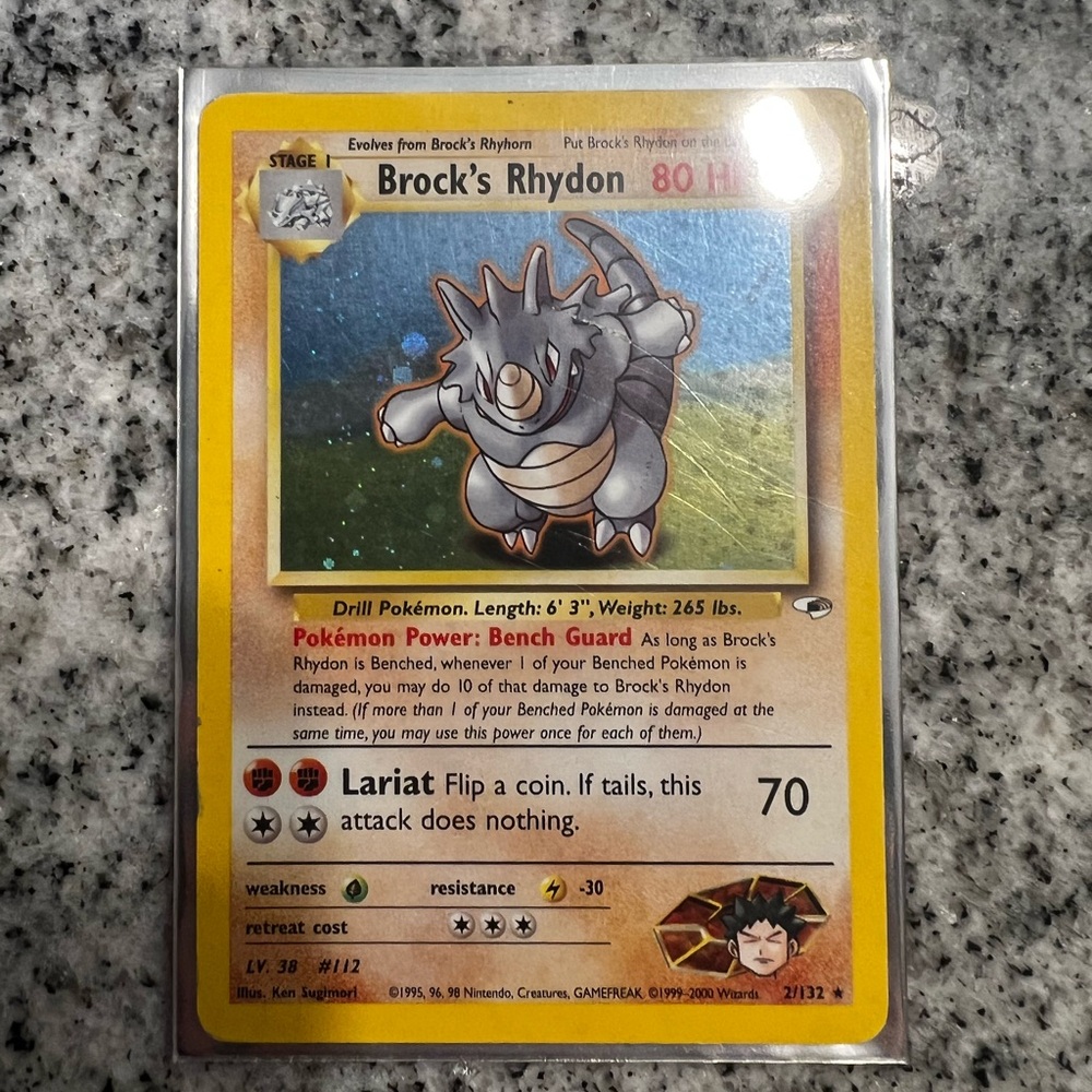 Pokémon Brock’s Rhydon Holo – Gym Heroes 2/132 Vintage WOTC